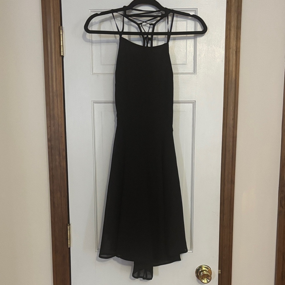 Elegant Black Strappy Dress